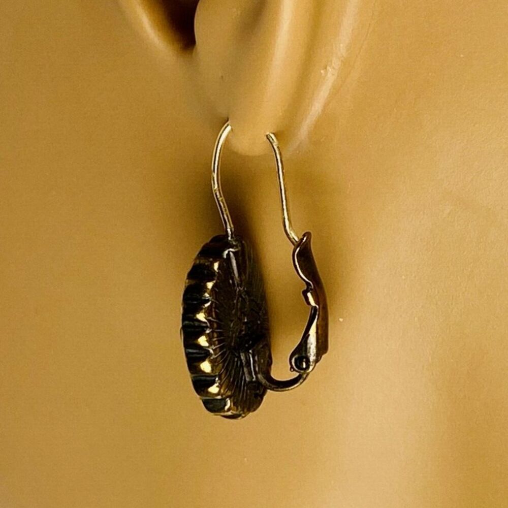 Vintage Lia Sophia Floral Medallion Necklace Choker and Earrings Green Brown Set - Picture 6 of 11